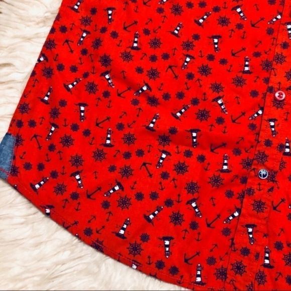 Nautical Lighthouse Anchor Novelty Print Shirt NEW - Picture 3 of 8